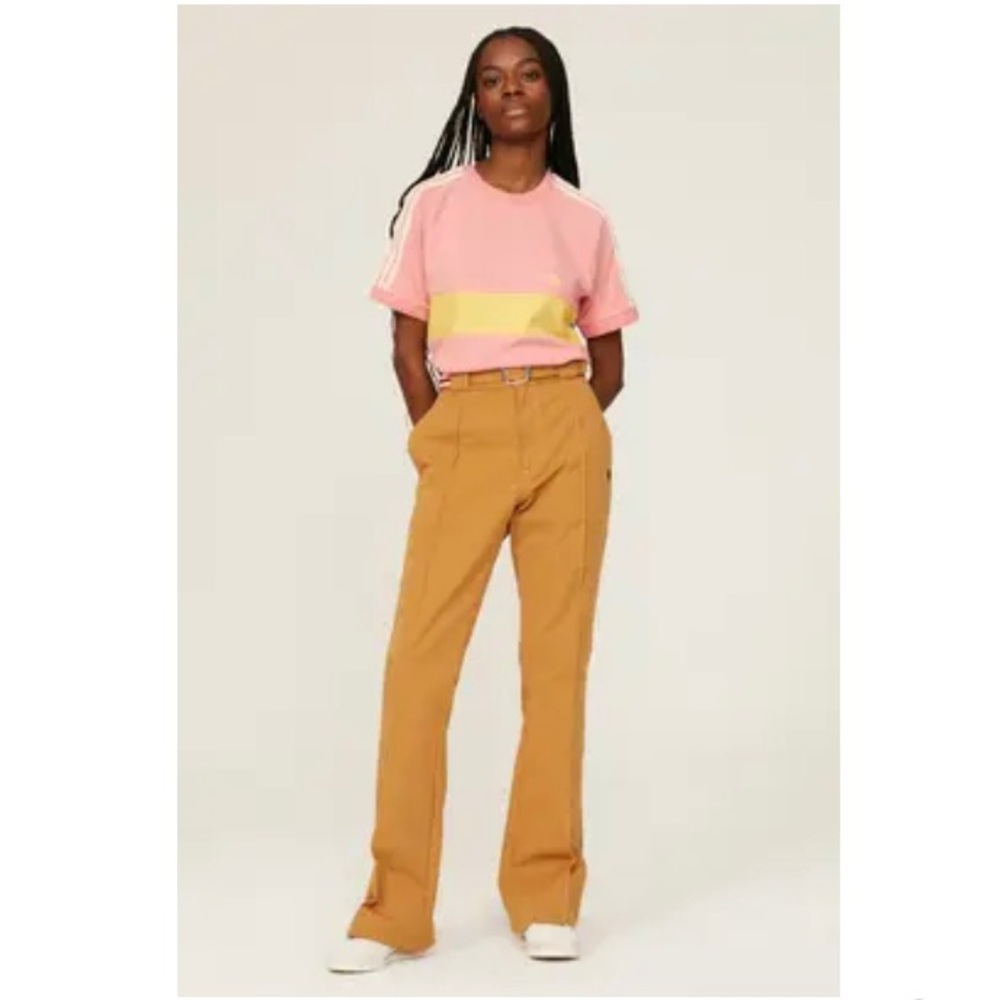 Wales Bonner x Adidas Originals pink trefoil striped t-shirt top